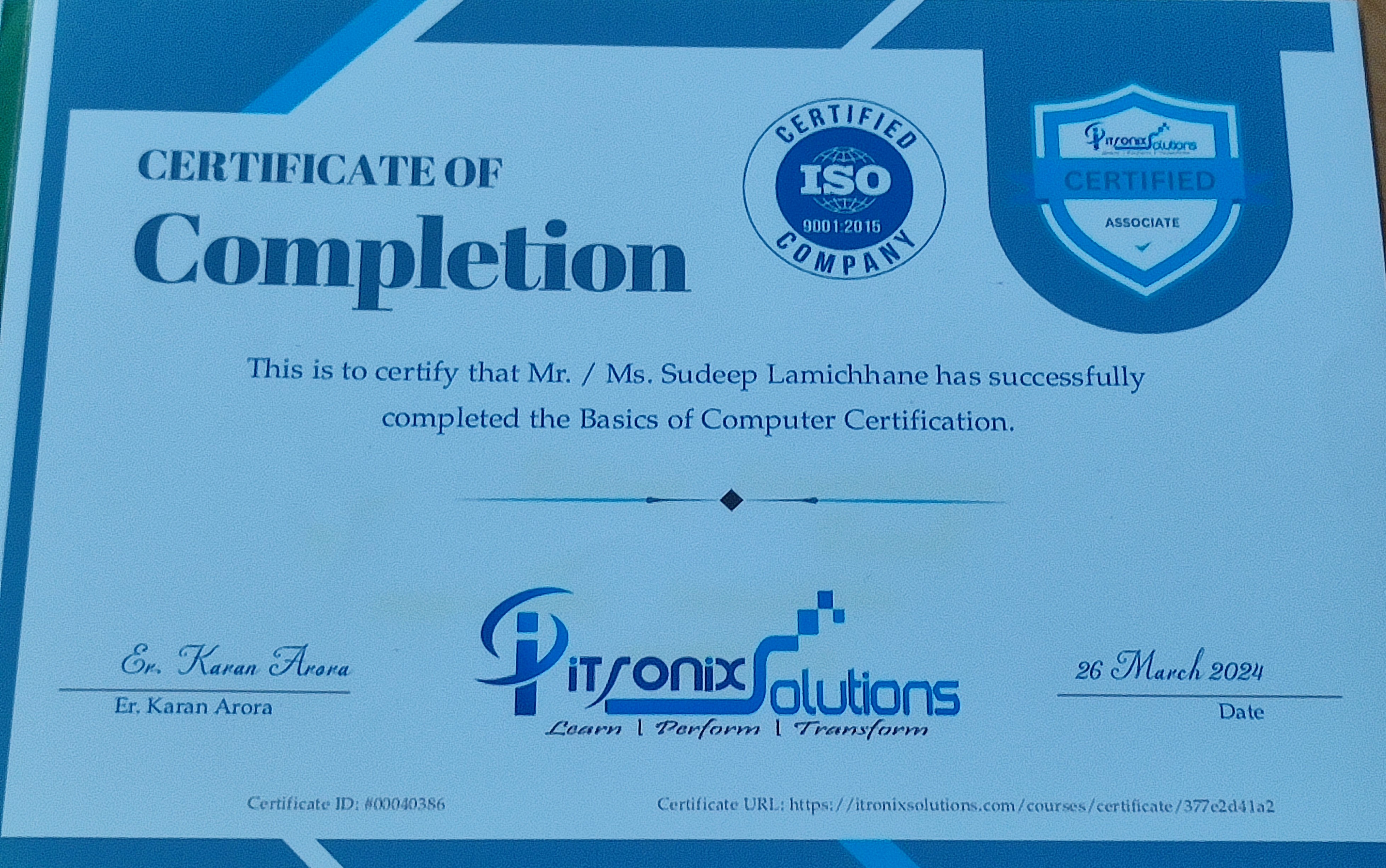 Certificate 1